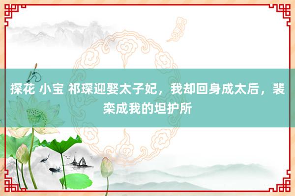 探花 小宝 祁琛迎娶太子妃,我却回身成太后,裴栾成我的坦护所