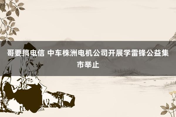 哥要搞电信 中车株洲电机公司开展学雷锋公益集市举止